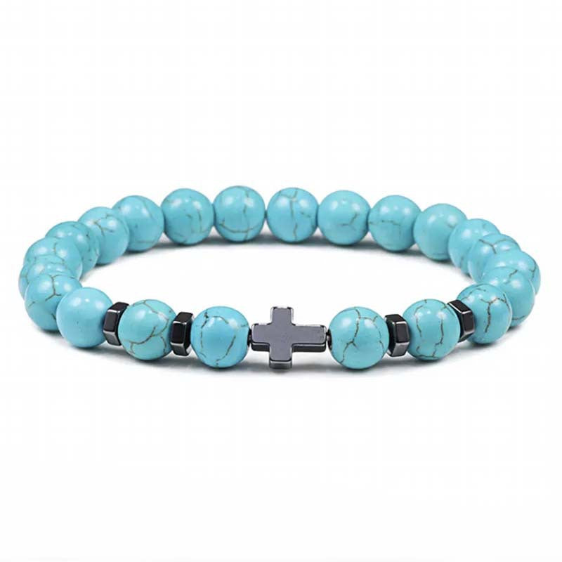 Blue Pine Beads Bracelet