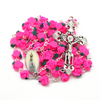 Our Lady of Fatima Pink Flowers Rosary