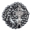Big Hematite Beads Rosary With Saint Benedict Cross