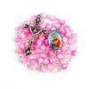 Pink Glass Beads Immaculate Heart Mary Rosary