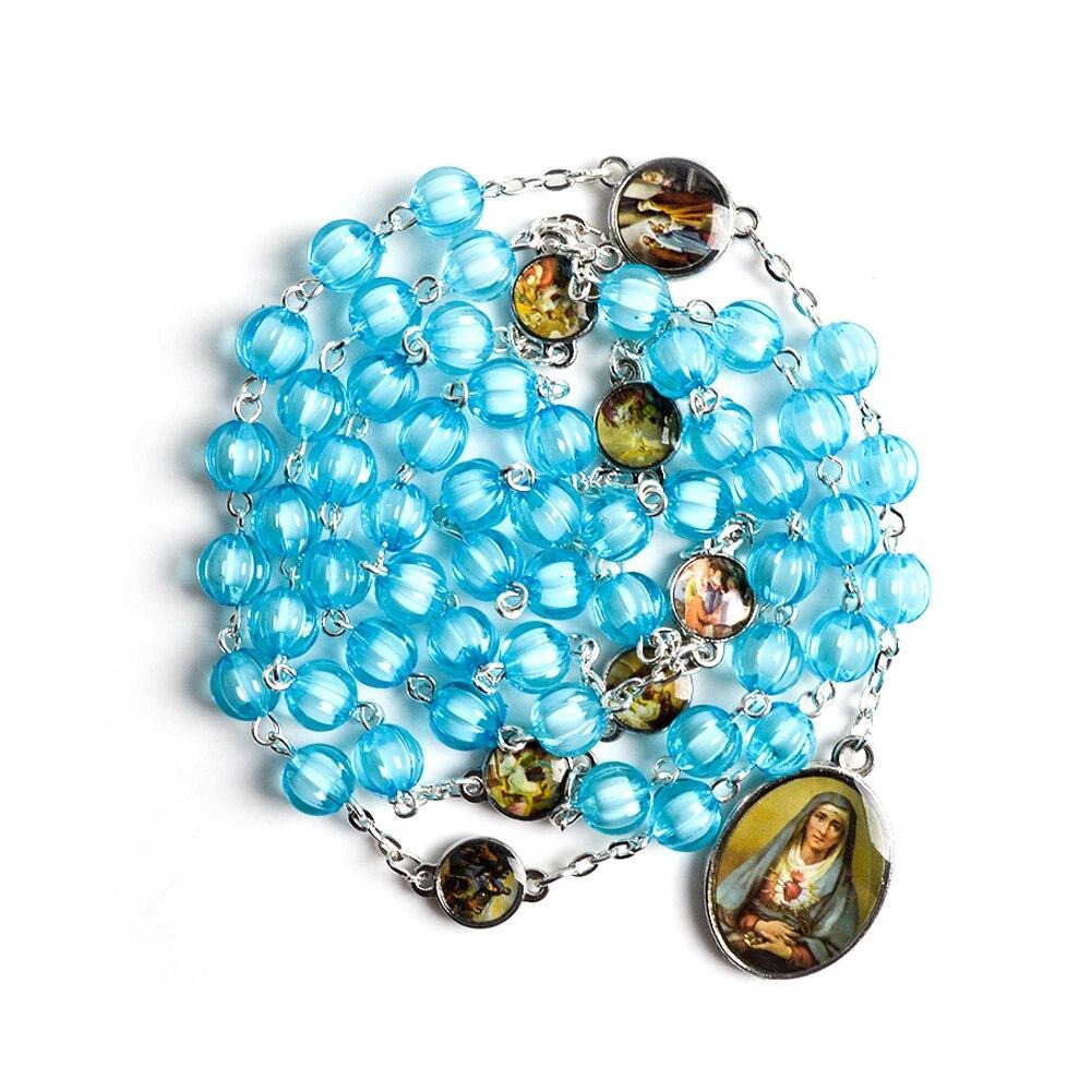 Light Blue Beads Seven Sorrows Rosary