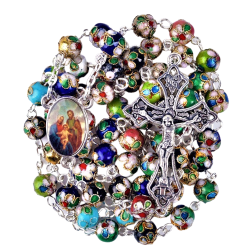 Colorful Beads Holy Family Rosary